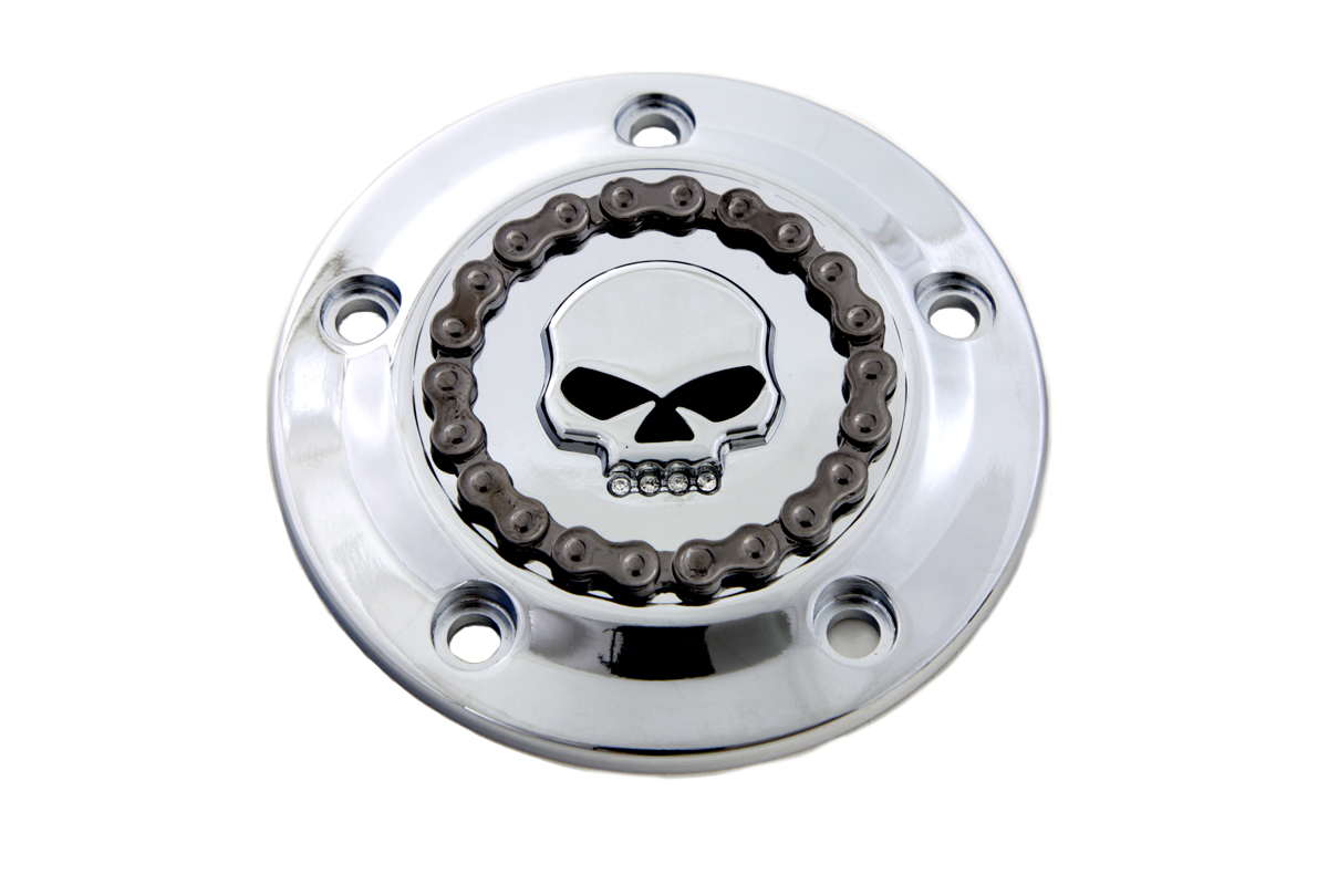 Chrome 1999-UP Big Twins Skull Ignition System Cover