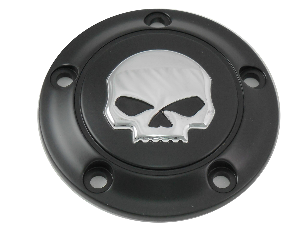 Chrome Skull Black Point Cover for 1999-UP Big Twins