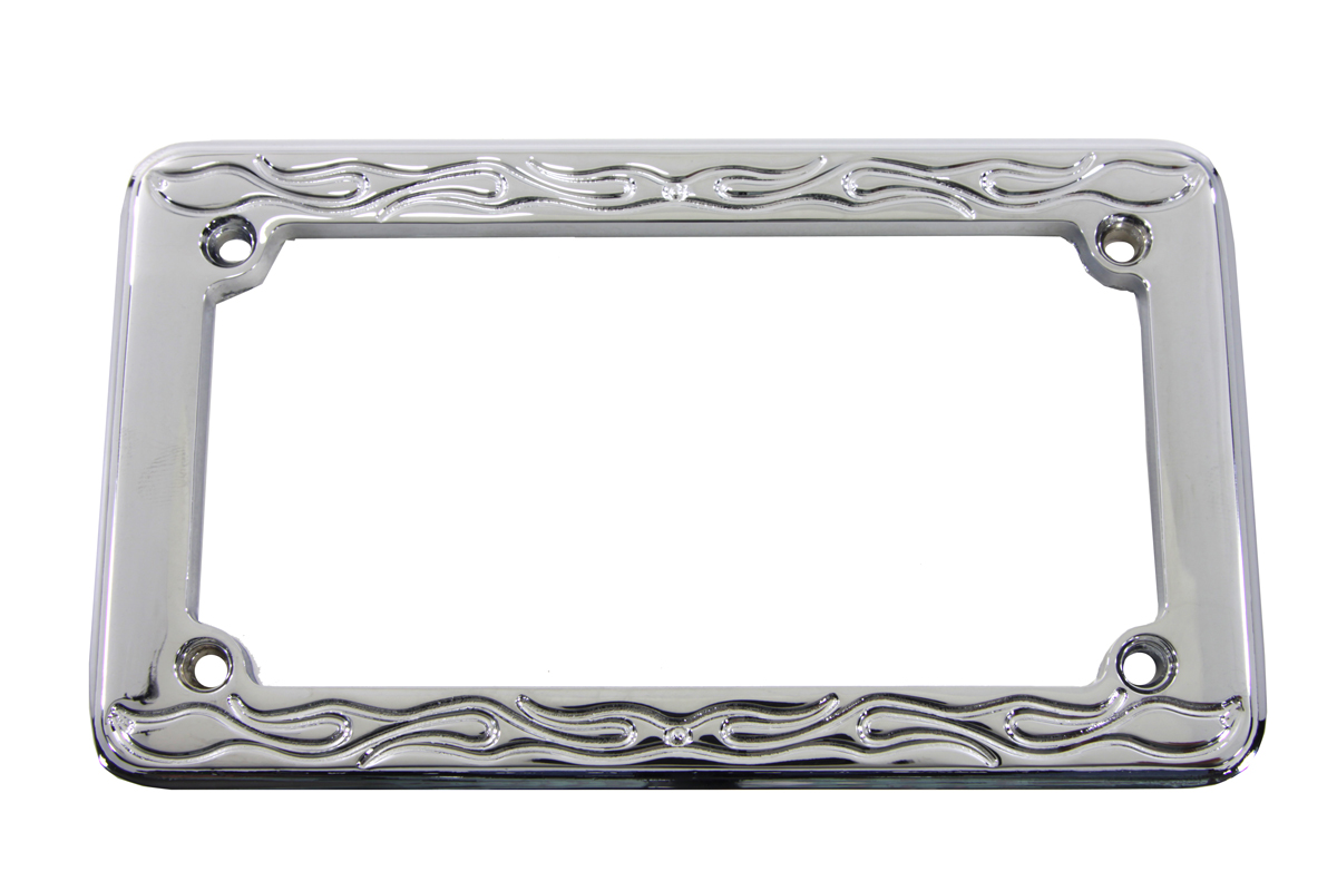 License Plate Frame Flame Style 4" x 7-1/2"
