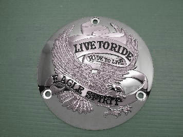 Gold Inlay Eagle Spirit Primary Derby Cover for 1970-1998 Harley