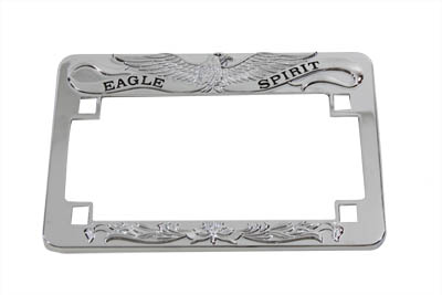 License Plate Frame Eagle Spirit Style Chrome for 4" x 7" Plates