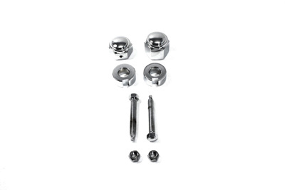 Chrome Rear Axle Adjuster & Nut Kit for 2000-2007 FXST & FLST