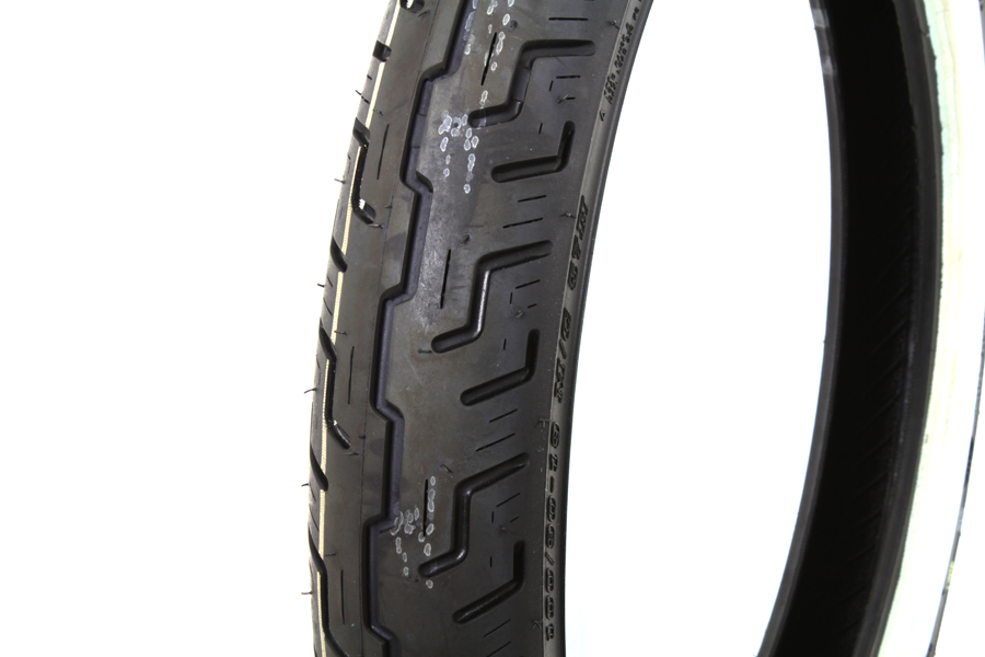 Dunlop D401 100/90H X 19 Wide Whitewall Tire Front
