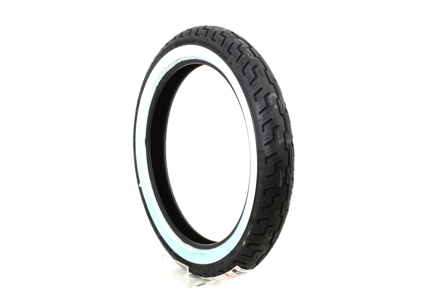 Dunlop D401 100/90H X 19 Wide Whitewall Tire Front