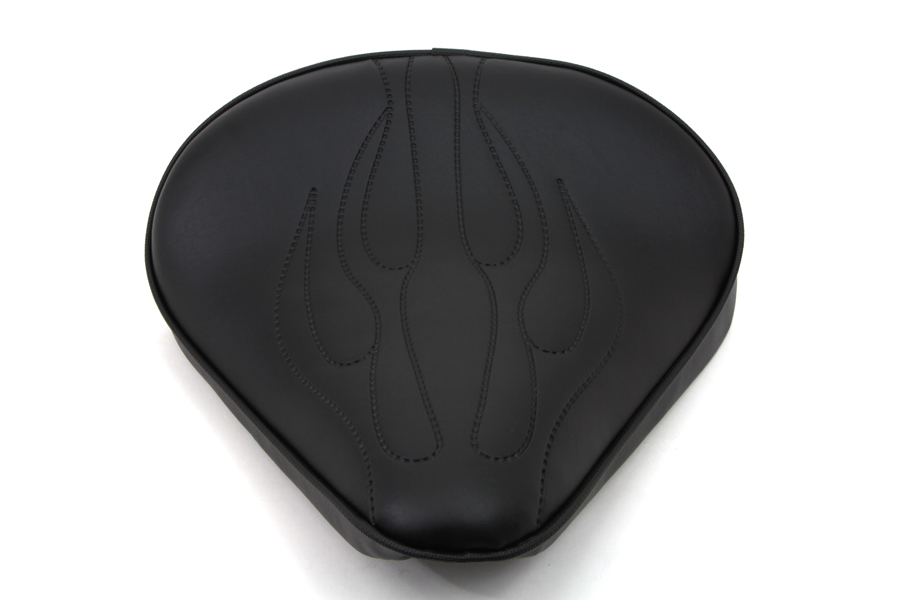 Black Solo Seat with Flame Stitch Large 3.5cm Thick