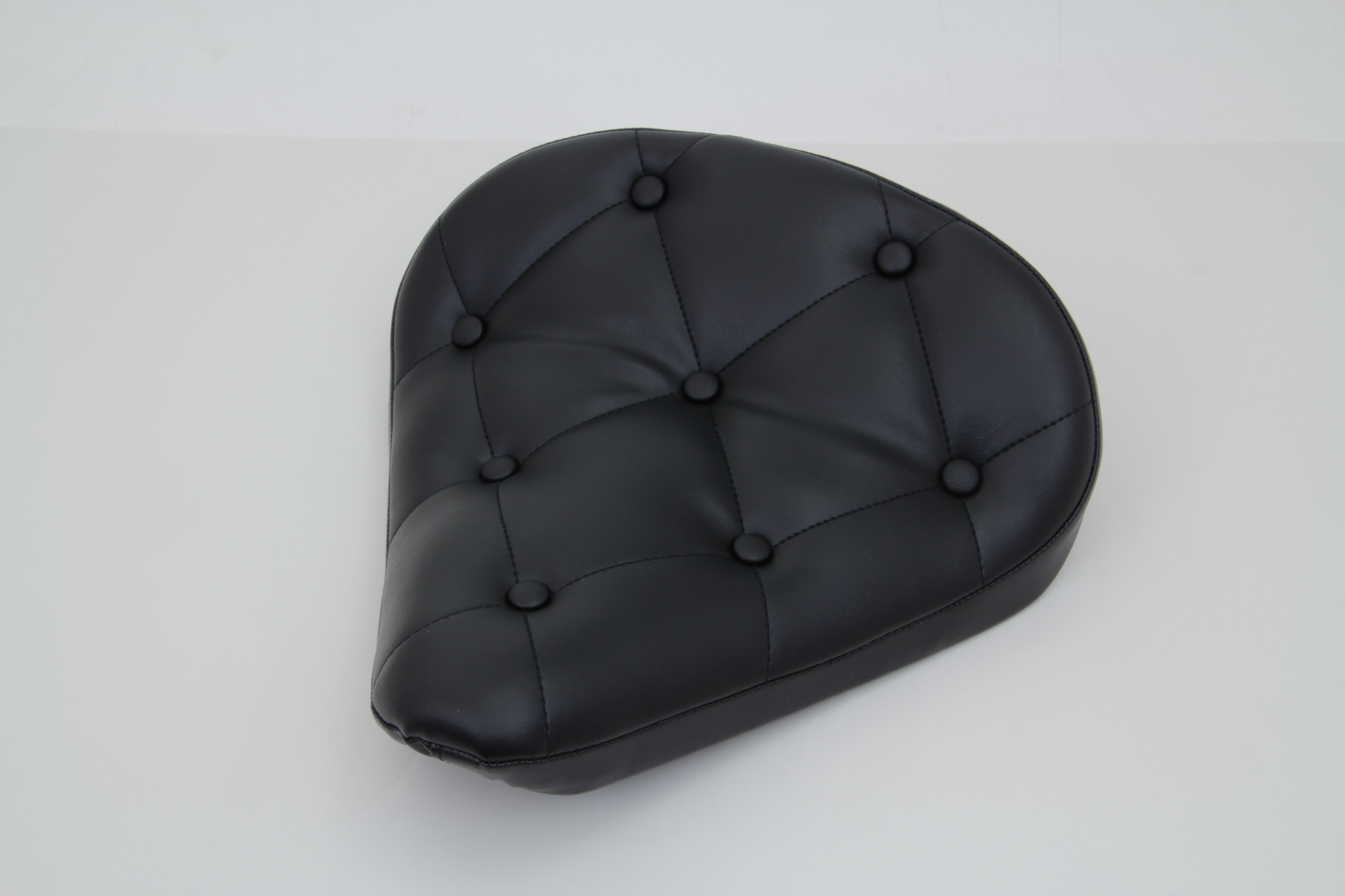 Black Vinyl Solo Seat with Buttons, 13" Long, 14" Wide