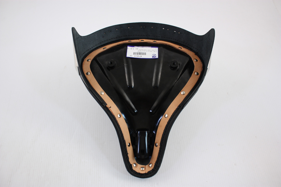 Black Leather Metro Police Solo Seat for Harley & Customs