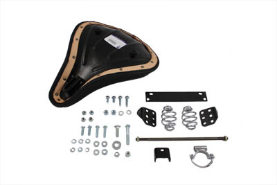 Black Leather Solo Seat W/ Mount Kit for 1965-1984 FL FXE Harley