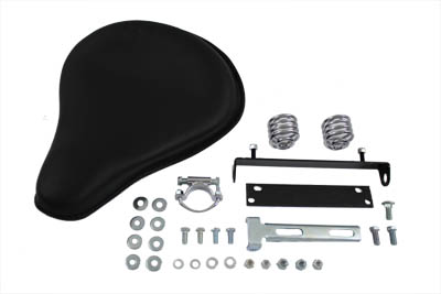 Black Leather Solo Seat Kit for XL 1952-1978 Harley Sportster