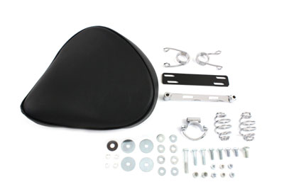 Black Vinyl Solo Seat & Mount Kit for Harley & Customs