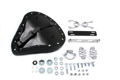 Black Vinyl Solo Seat & Mount Kit for Harley & Customs