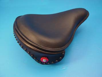 Black Leather Metro Solo Seat for Harley & Customs