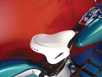 White Leather Police Style Solo Seat for 1929-84 Harley Big Twins