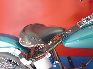 Black Leather Early Style Solo Seat for 1936-84 Harley FL EL Big Twins