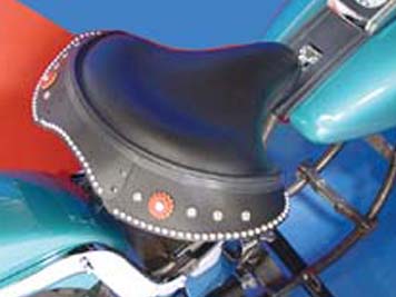 Black Leather Early Style Solo Seat for 1936-84 Harley FL EL Big Twins