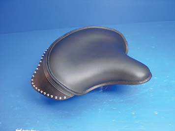 Black Leather Solo Seat With Skirt for 1941-84 Harley FL Big Twin