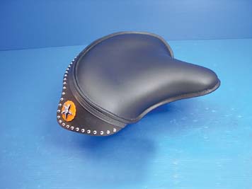 Black Leather Solo Seat With Skirt for 1941-84 Harley FL Big Twin