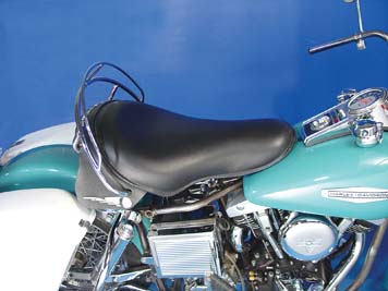 Black Leather Speedwing Skirt Buddy Seat for 1929-84 Big Twin Harley