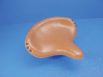 Brown Leather Replica Army Solo Seat for 1929-84 Harley Big Twins
