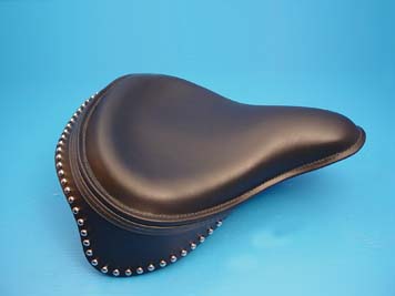 Black Leather Metro Spot Solo Seat for Harley Big Twins