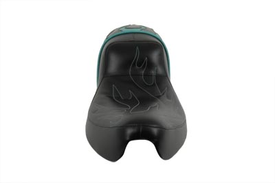 Hustler Gunfighter Aqua Flame Seat for XL 1952-1978 Sportsters