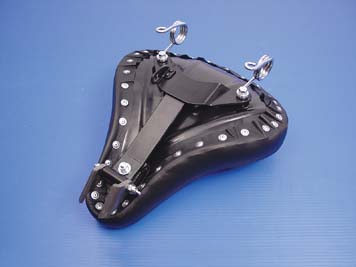 Bates Style Black Leather Seat Kit for Harley & Customs