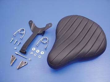 Bates Style Black Leather Seat Kit for Harley & Customs