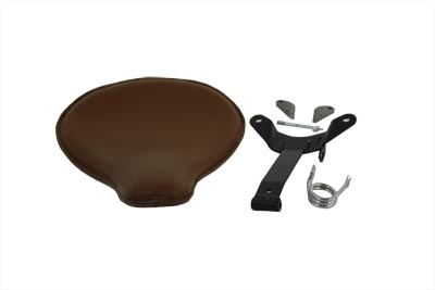 Brown Leather Velo Racer Solo Seat Kit for Harley & Customs