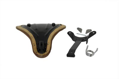 Brown Leather Velo Racer Solo Seat Kit for Harley & Customs