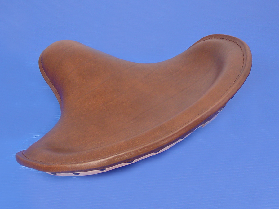 Replica Bomber Brown Solo Seat for 1929-84 Harley Big Twins