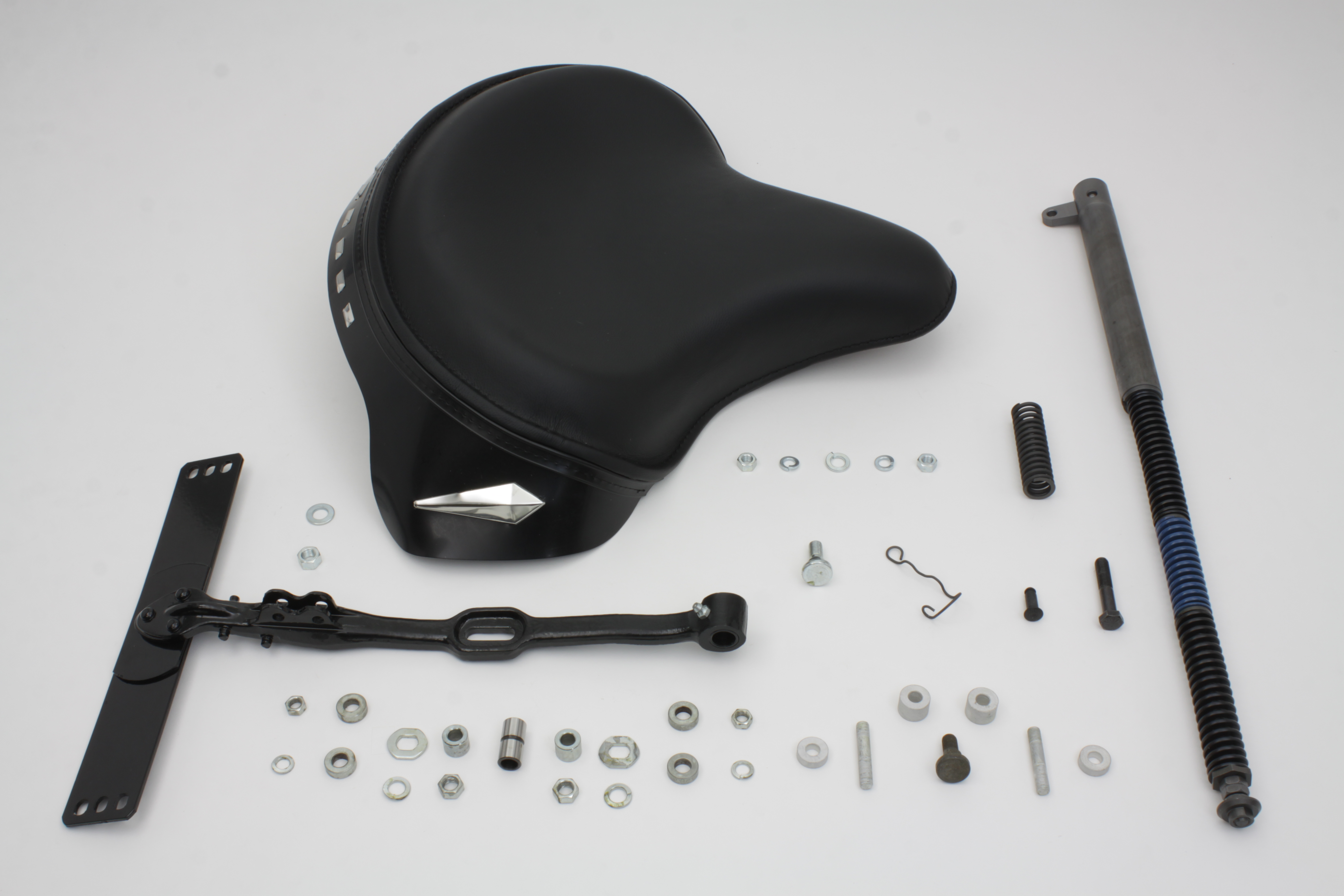 Black Leather Deluxe Solo Seat Kit for FL 1965-1980