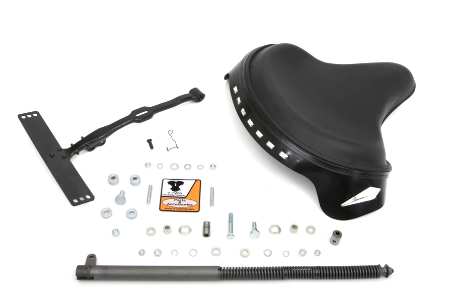 Black Leather Deluxe Solo Seat Kit for 1936-1973 W & G