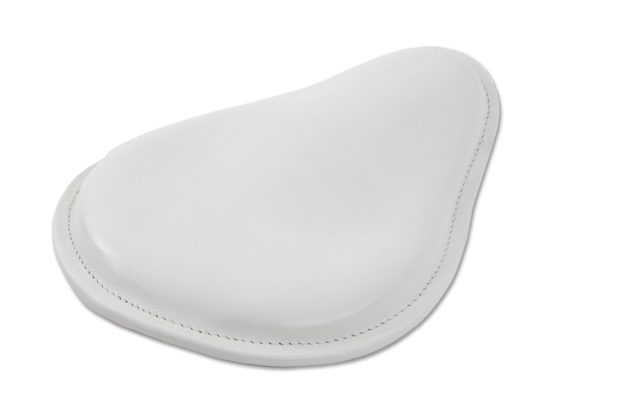 White Chopper Solo Seat 13.5" Long with Rolled Edge