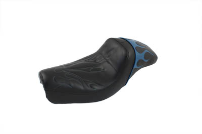 Gunfighter Seat Teal Flame Style for XL 2004-2006 Sportsters