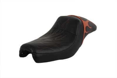 Gunfighter Seat Orange Flame Style for XL 2004-2006 Sportsters