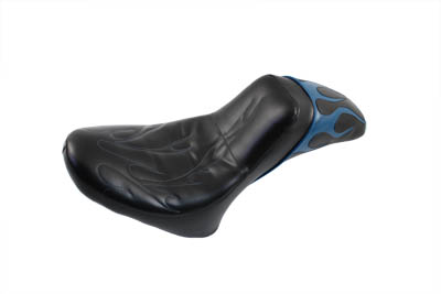 Gunfighter Seat Teal Flame Style for FLST & FXST 1984-2005