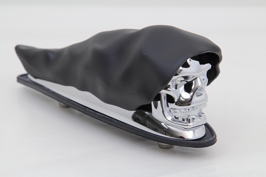 Chrome Skull Fender Ornament with Black Matte Shroud