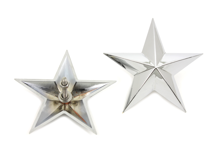 Chrome 3.75" Decorative Star Stud Set