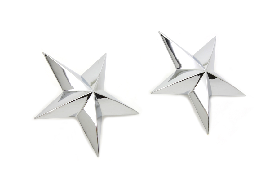 Chrome 3.75" Decorative Star Stud Set