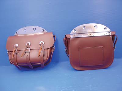Brown Leather Replica Saddlebag Set 1936 Knuckelhead Style
