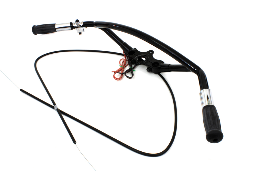 Spring Fork Handlebar Assembly Black for Harley 1936-52 Big Twins