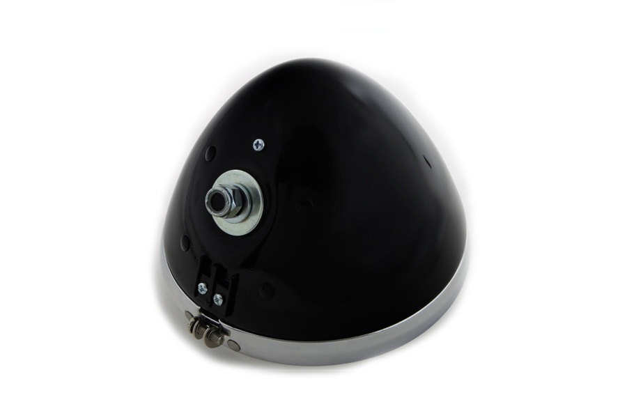 6-1/2" Round Headlamp Black 6-Volt for 1936-1957 Springers