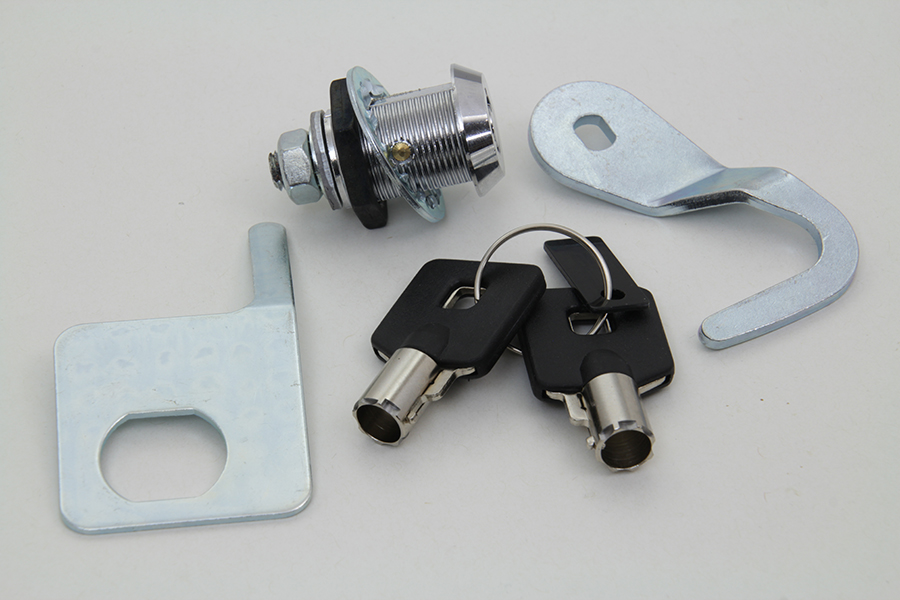 Chrome Saddlebag Lock and Key Kit for FLH Models 1992-2013