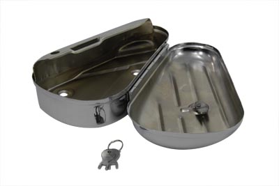 Oval Right Side Chrome Tool Box for Harley 1940-1957 Big Twins