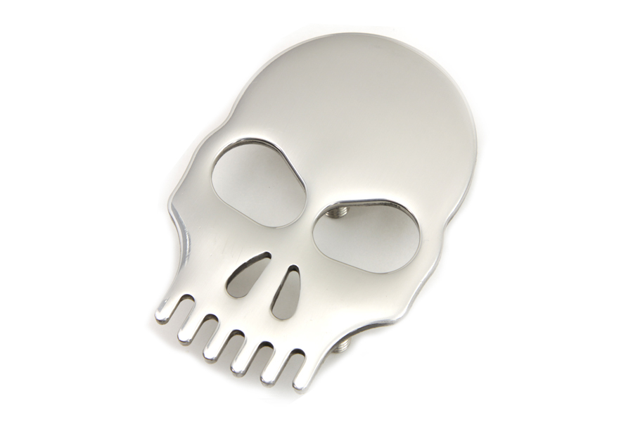 Stainless Steel Skull Fender Medallion for Harley & Customs