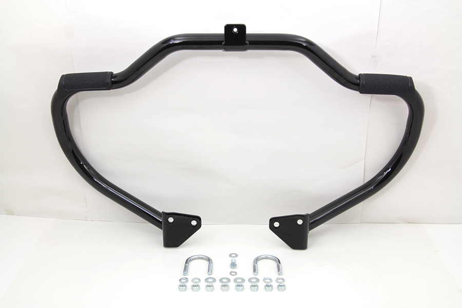 FXD 2006-UP Black Front Engine Bar with Footpeg Pads