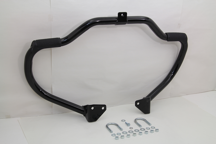 FXD 2006-UP Black Front Engine Bar with Footpeg Pads