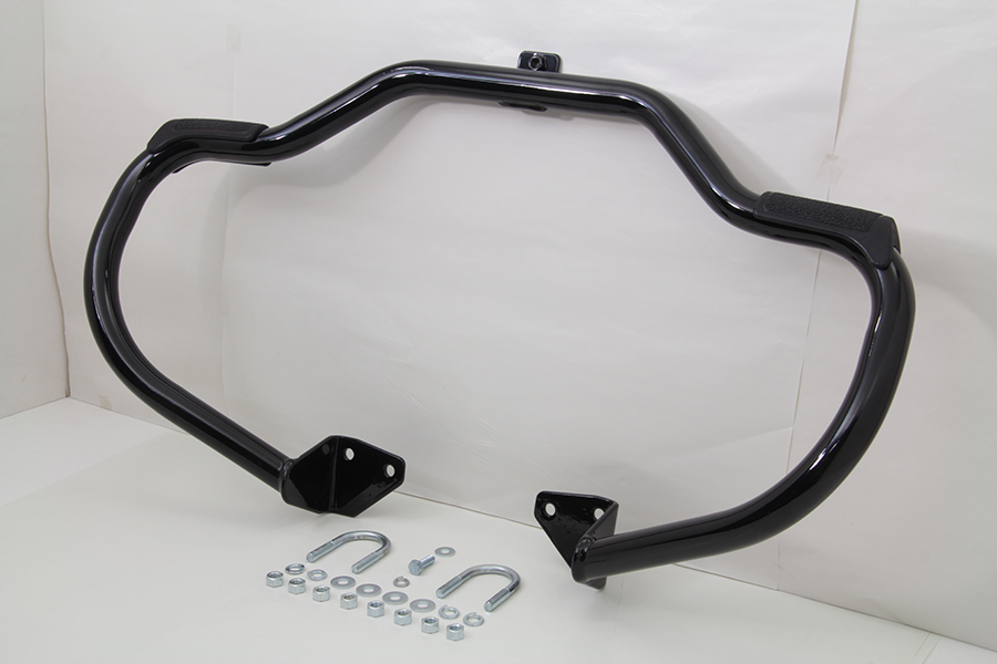 FXD 2006-UP Black Front Engine Bar with Footpeg Pads