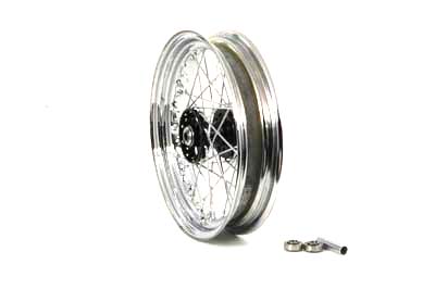 16 x 3 in. Front or Rear Spoke Wheel Black Hub FL 1967-72 Harley