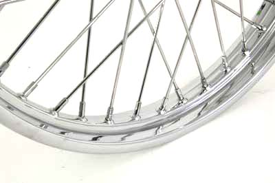 21 x 2.15 in. Chrome Front Spoked Wheel for 1984-95 Harley Big Twins